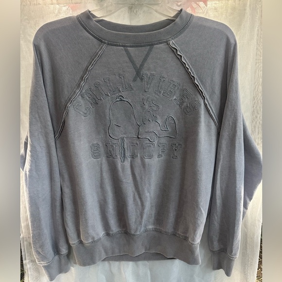 Peanuts Snoopy Blue Grey Crewneck Sweater - S - Picture 1 of 8